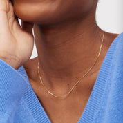 BOX CHAIN SLIDER NECKLACE - Gold - Blue Sky Fashions & Lingerie