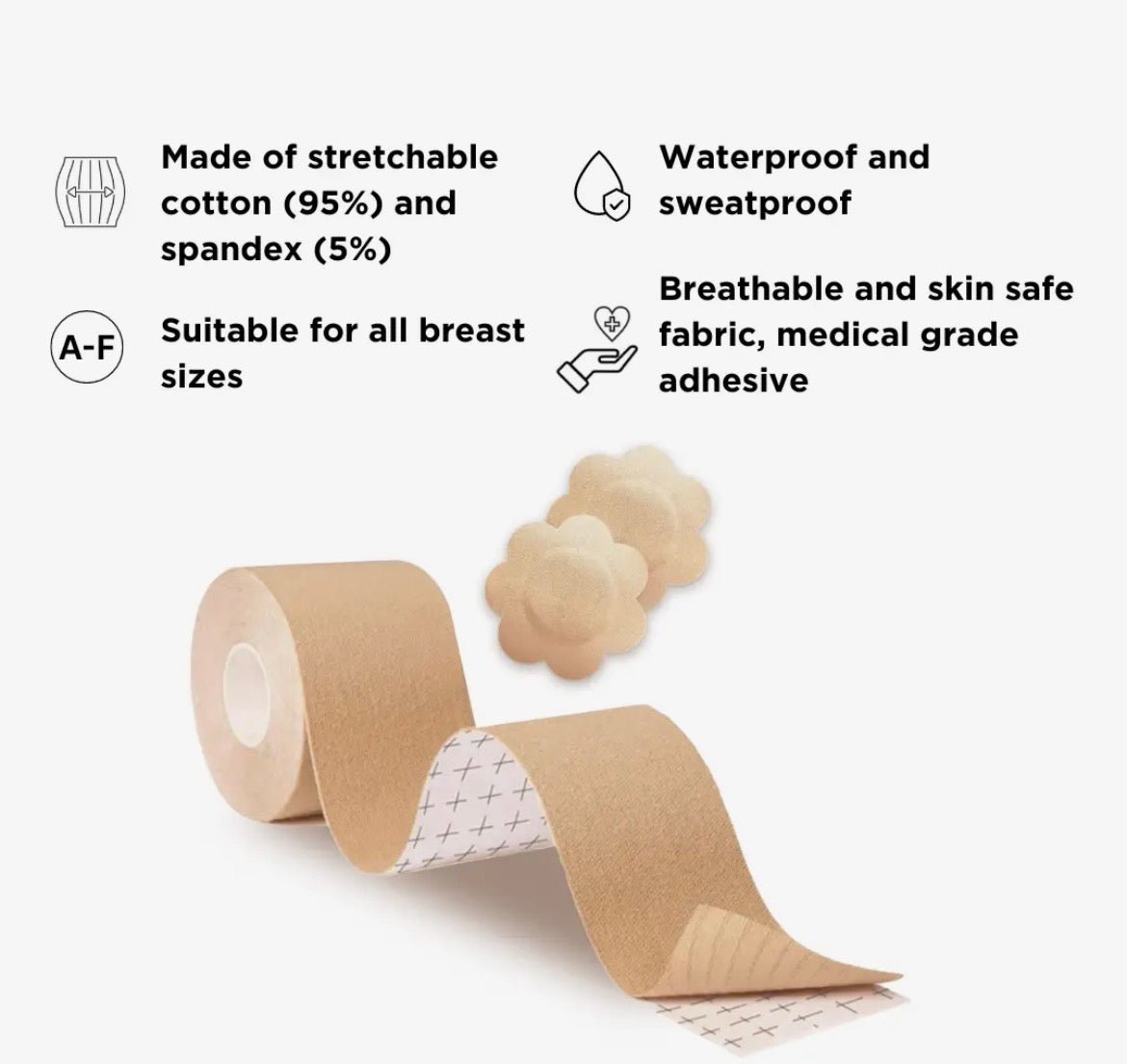Breast Lift Tape & 3 Discreet Nipple Cover Sets - Blue Sky Fashions & Lingerie