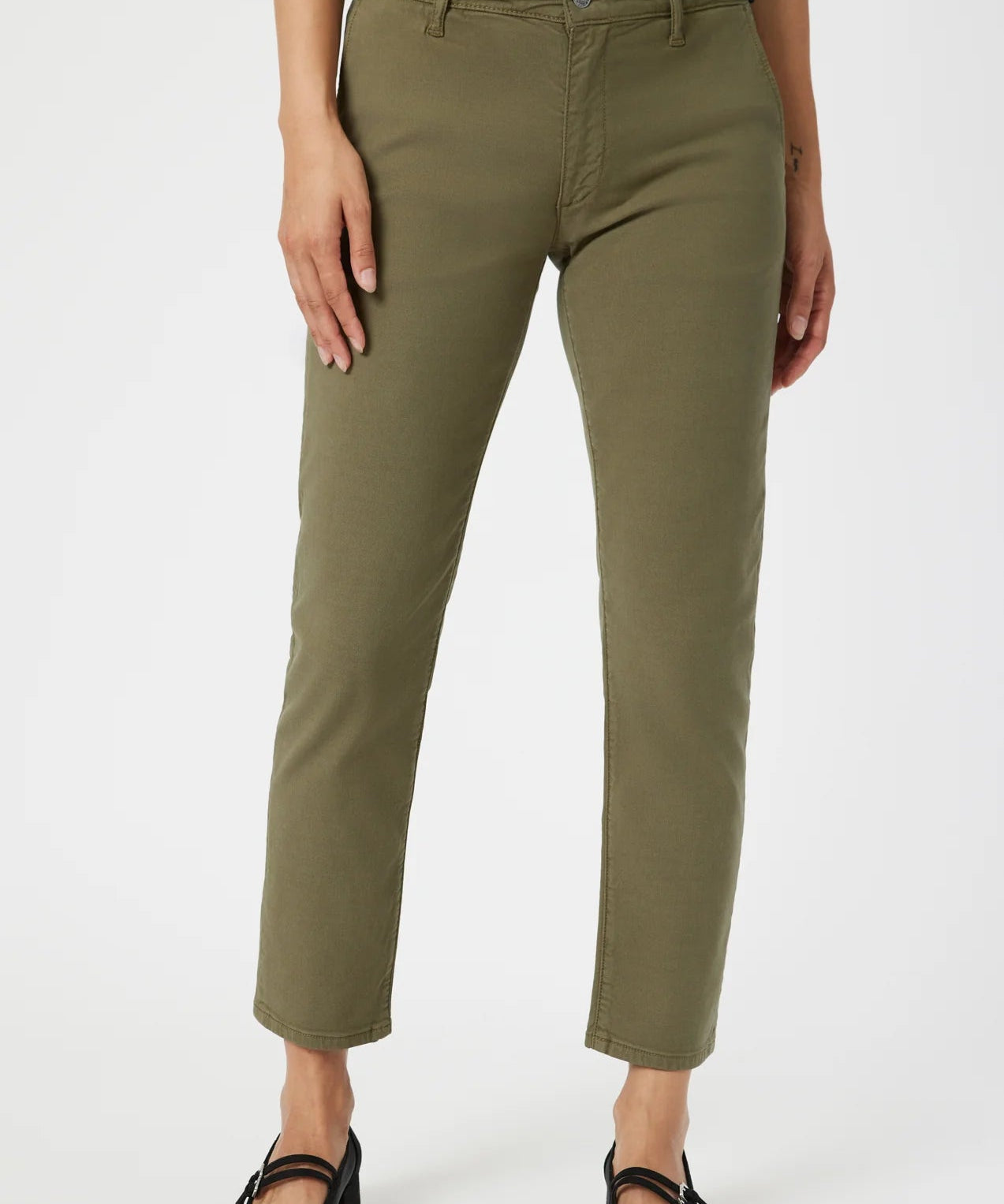 Brooke Slim Chino Pants - Green Luxe Twill - Blue Sky Fashions & Lingerie