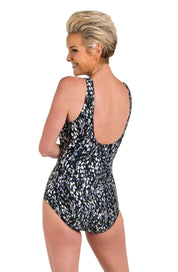 Brushstroke Shimmer High Neck One Piece - Blue Sky Fashions & Lingerie