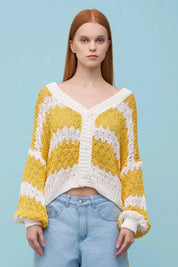 Cara Cardigan - yellow stripe - Blue Sky Fashions & Lingerie