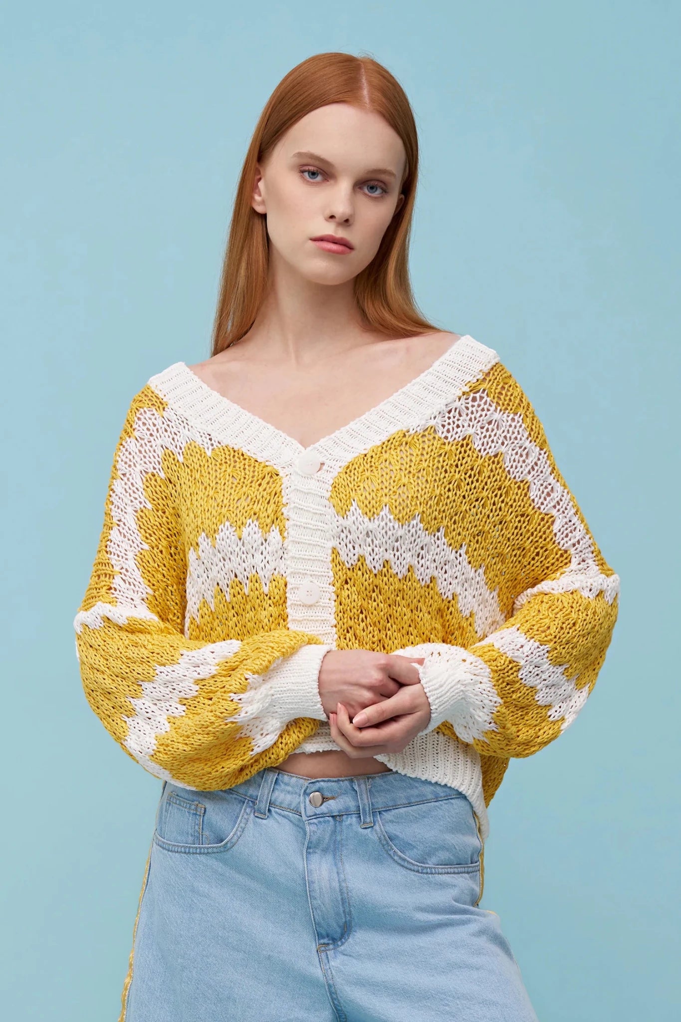 Cara Cardigan - yellow stripe - Blue Sky Fashions & Lingerie
