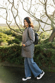 CARSON QUILTED JACKET IN MAGNET GREY - Blue Sky Fashions & Lingerie