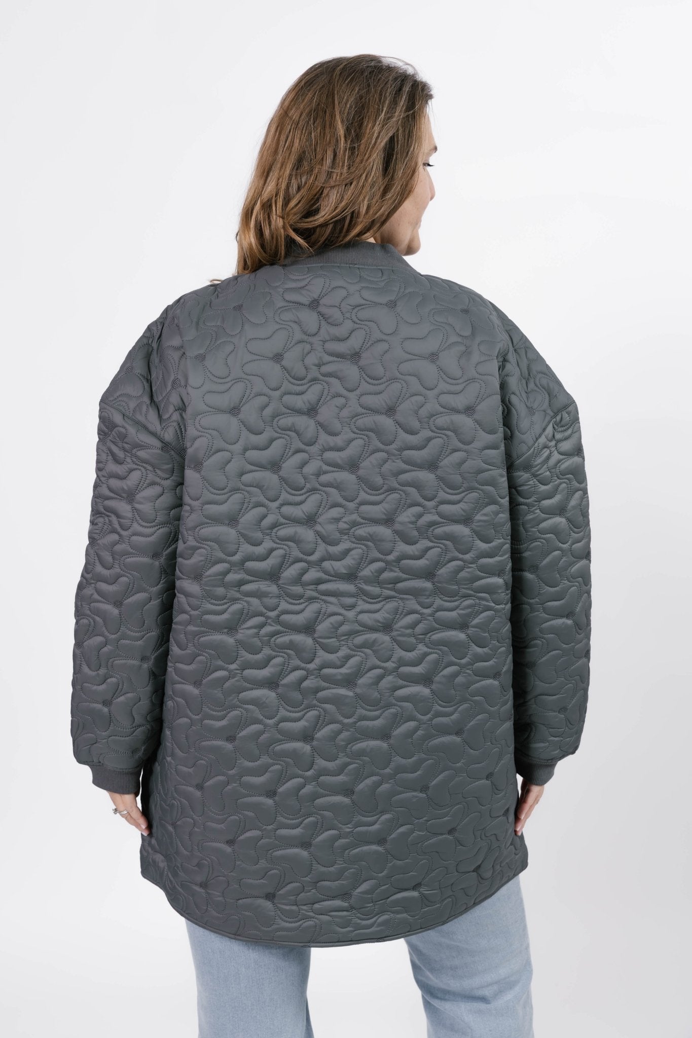 CARSON QUILTED JACKET IN MAGNET GREY - Blue Sky Fashions & Lingerie