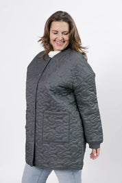 CARSON QUILTED JACKET IN MAGNET GREY - Blue Sky Fashions & Lingerie