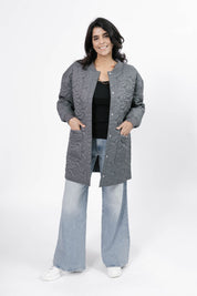CARSON QUILTED JACKET IN MAGNET GREY - Blue Sky Fashions & Lingerie