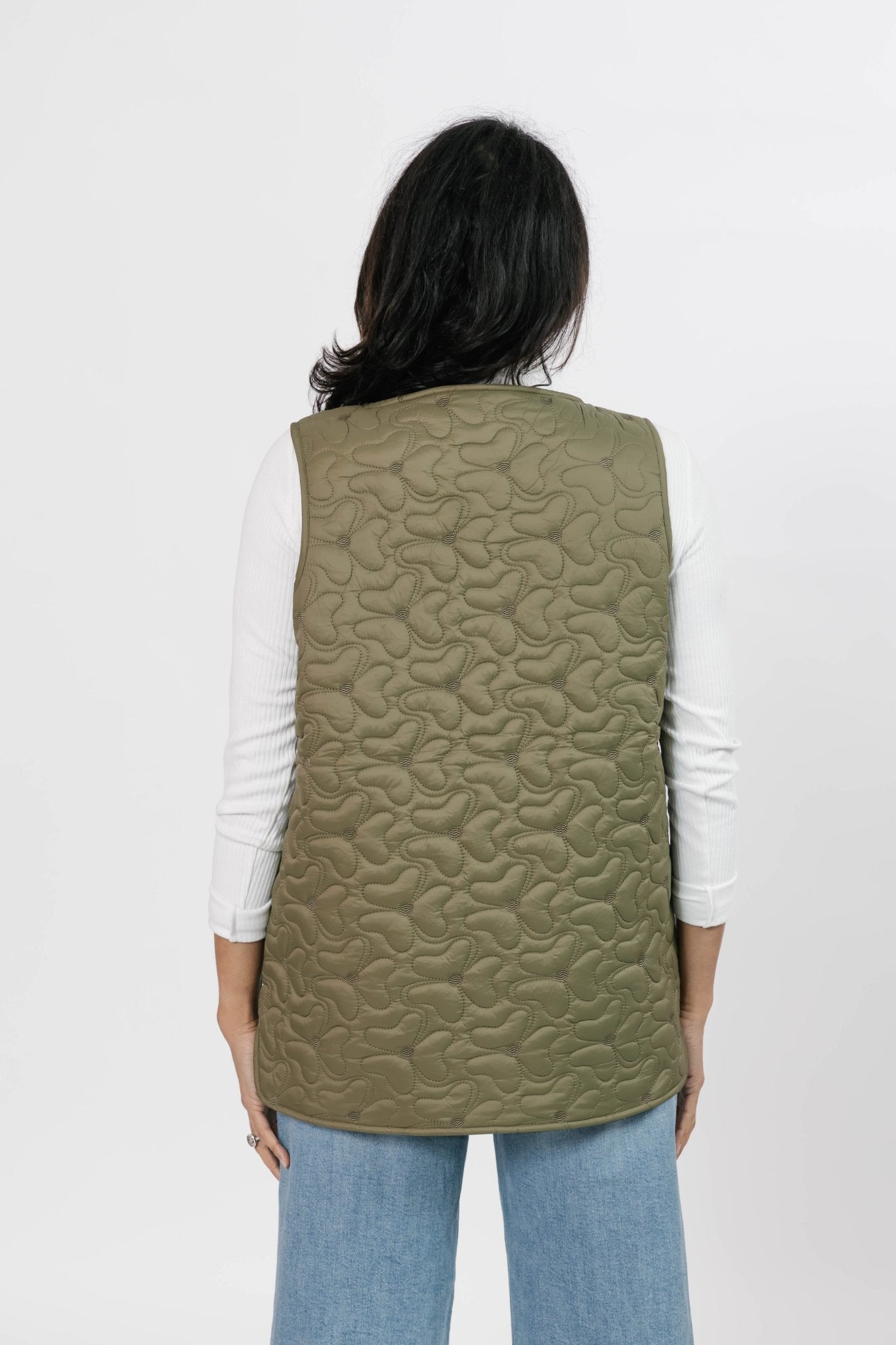 CARSON QUILTED VEST IN BURNT OLIVE - Blue Sky Fashions & Lingerie