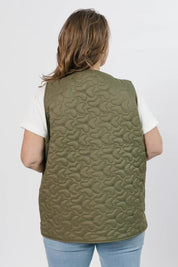 CARSON QUILTED VEST IN BURNT OLIVE - Blue Sky Fashions & Lingerie