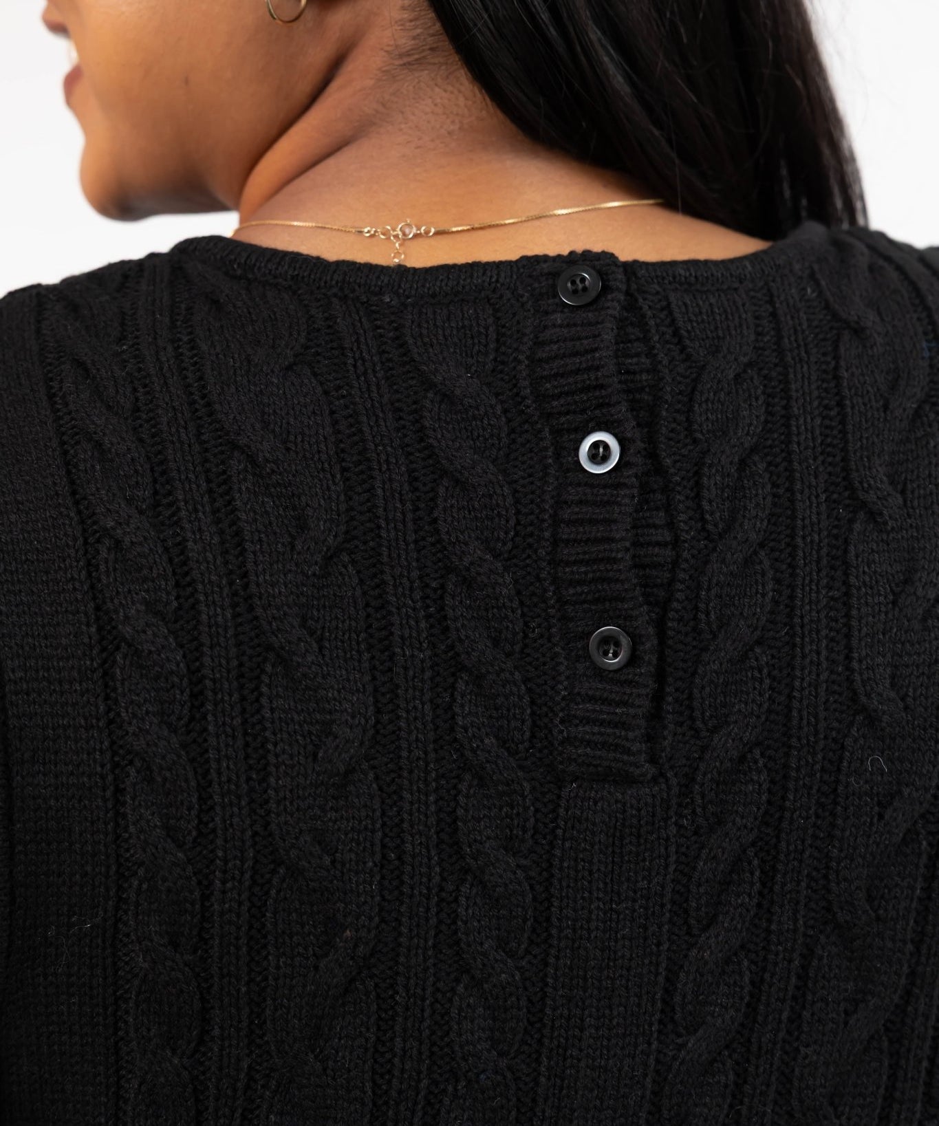 CECILIA CABLE KNIT STRAIGHT LEG ROMPER IN MIDNIGHT BLACK - Blue Sky Fashions & Lingerie