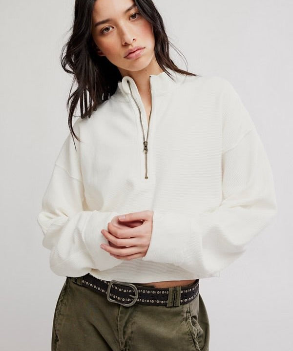 CELESTE QUARTERZIP by Free People - ivory - Blue Sky Fashions & Lingerie