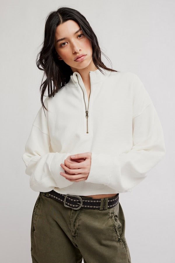 CELESTE QUARTERZIP by Free People - ivory - Blue Sky Fashions & Lingerie