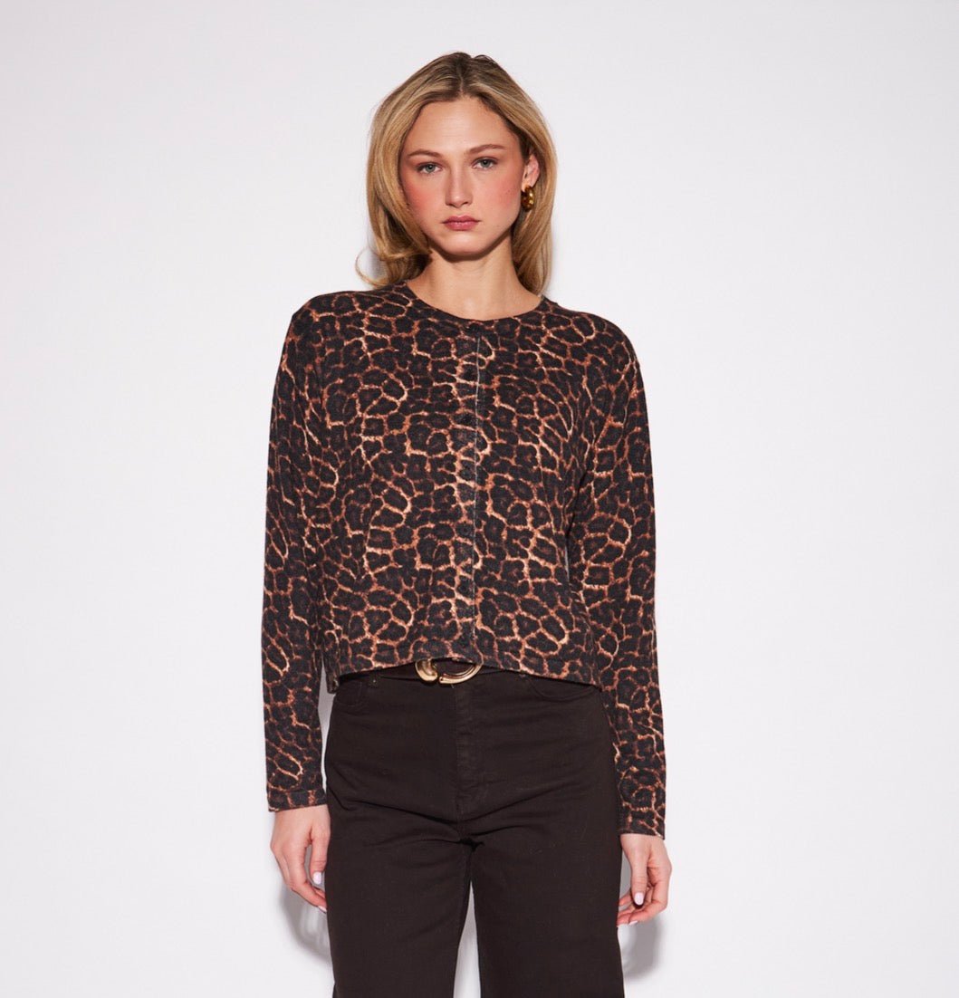 Celine Sweater by John + Jenn - Amur Leopard print - Blue Sky Fashions & Lingerie