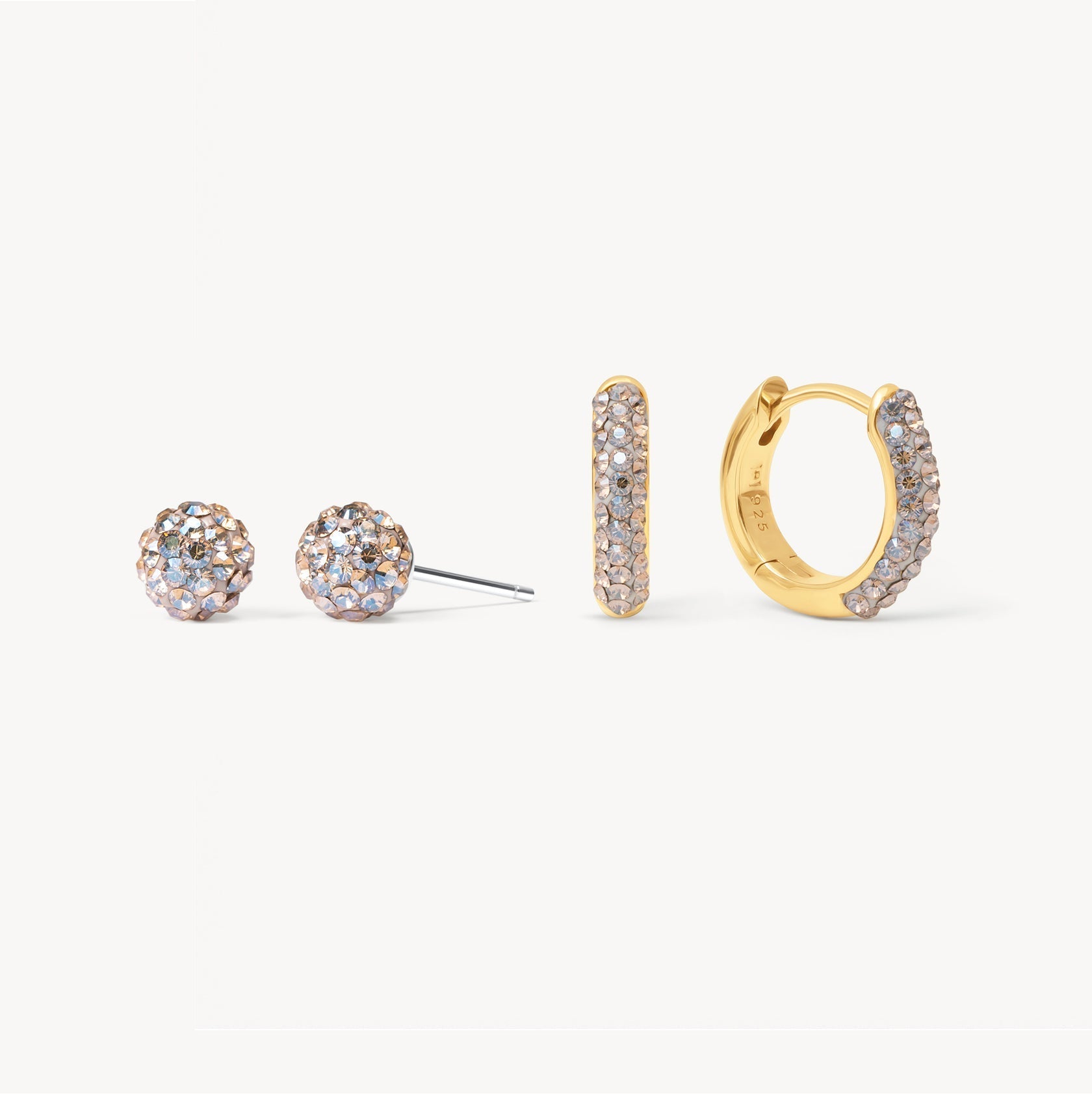 CHAMPAGNE ALWAYS ON SPARKLE HOOPS AND STUDS GIFT SET - Blue Sky Fashions & Lingerie