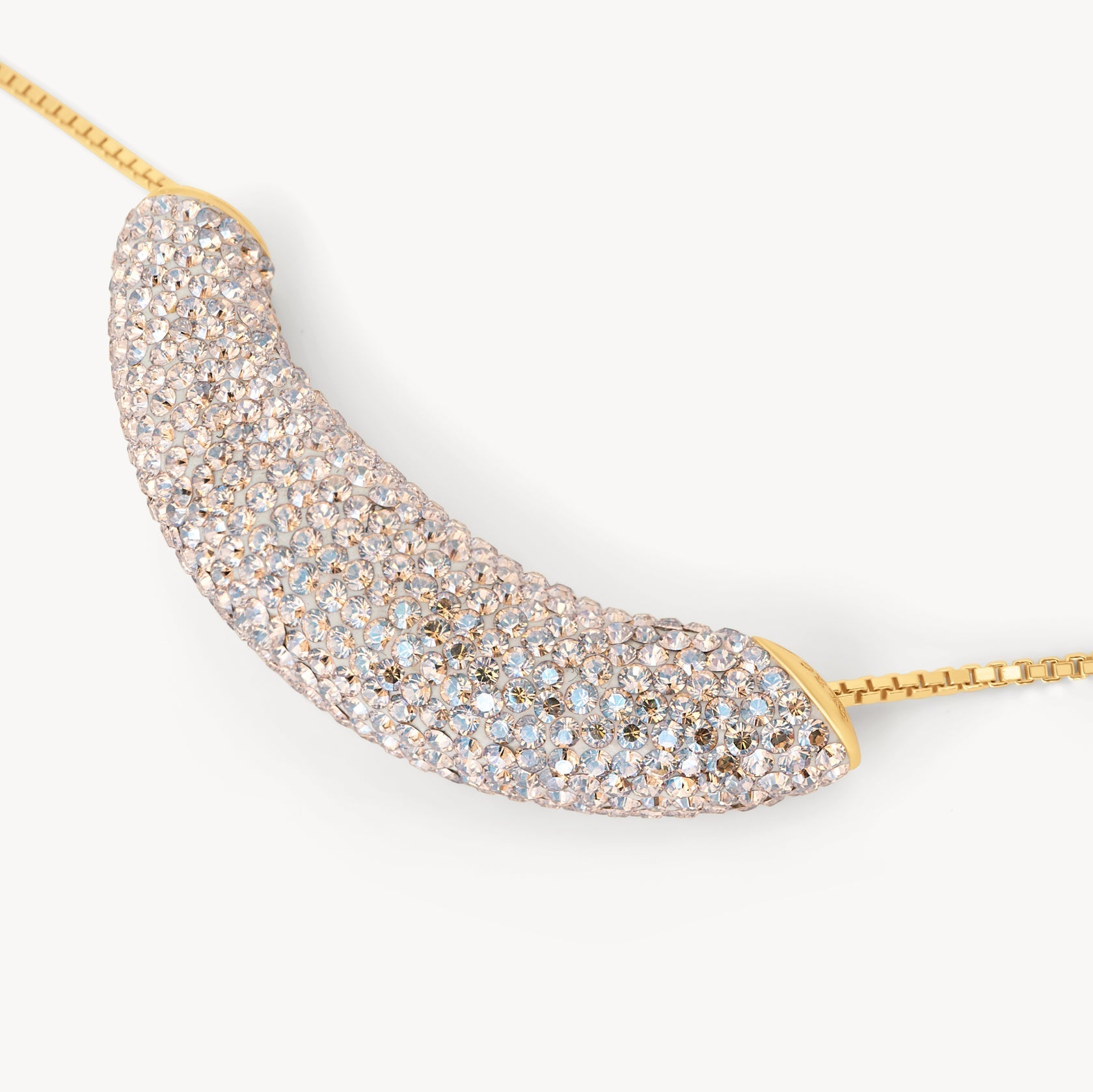 CHAMPAGNE CURVED SPARKLE NECKLACE - Blue Sky Fashions & Lingerie