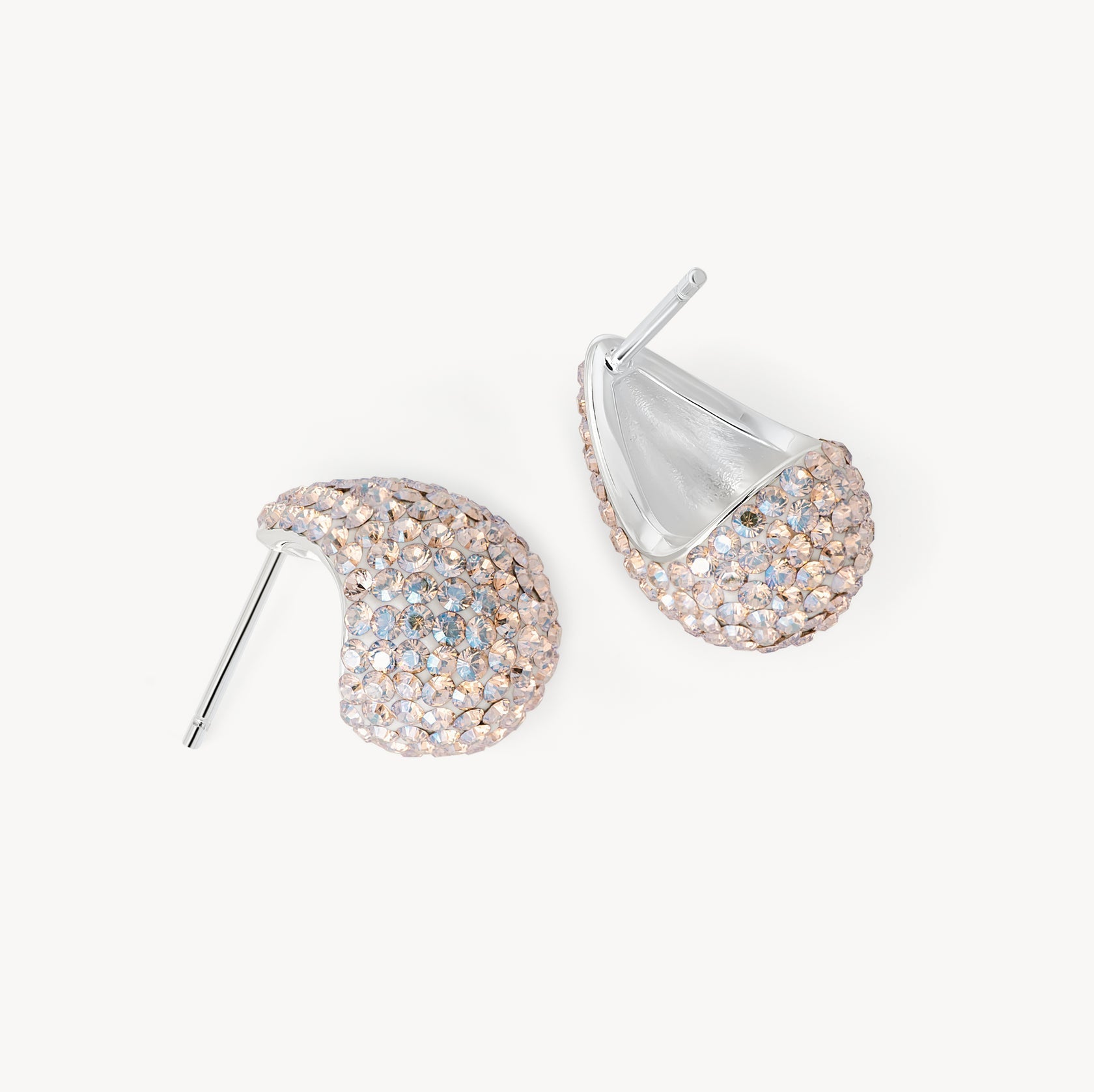 CHAMPAGNE MINI DREAM PUFF SPARKLE STUD EARRINGS - Blue Sky Fashions & Lingerie