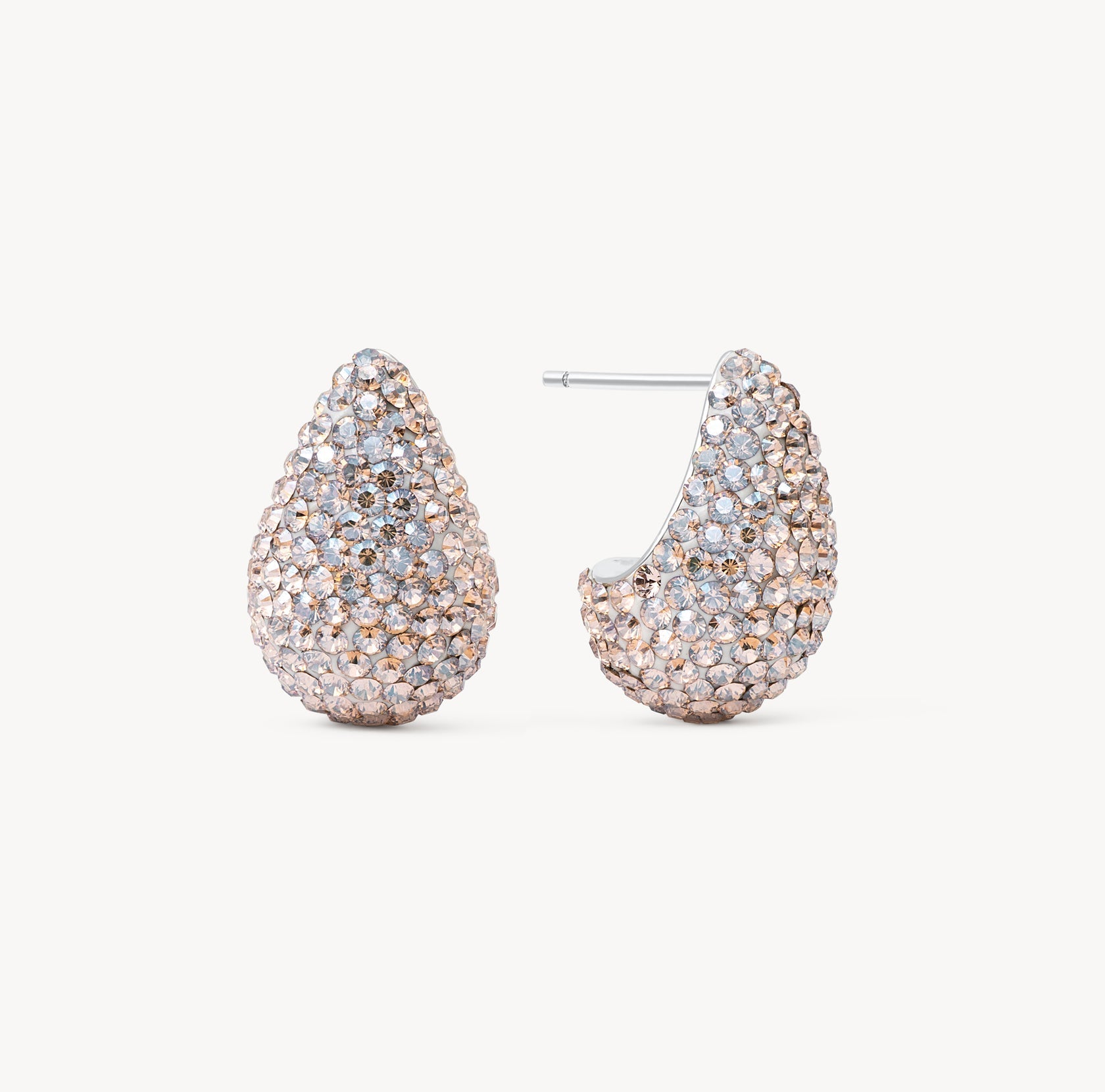 CHAMPAGNE MINI DREAM PUFF SPARKLE STUD EARRINGS - Blue Sky Fashions & Lingerie