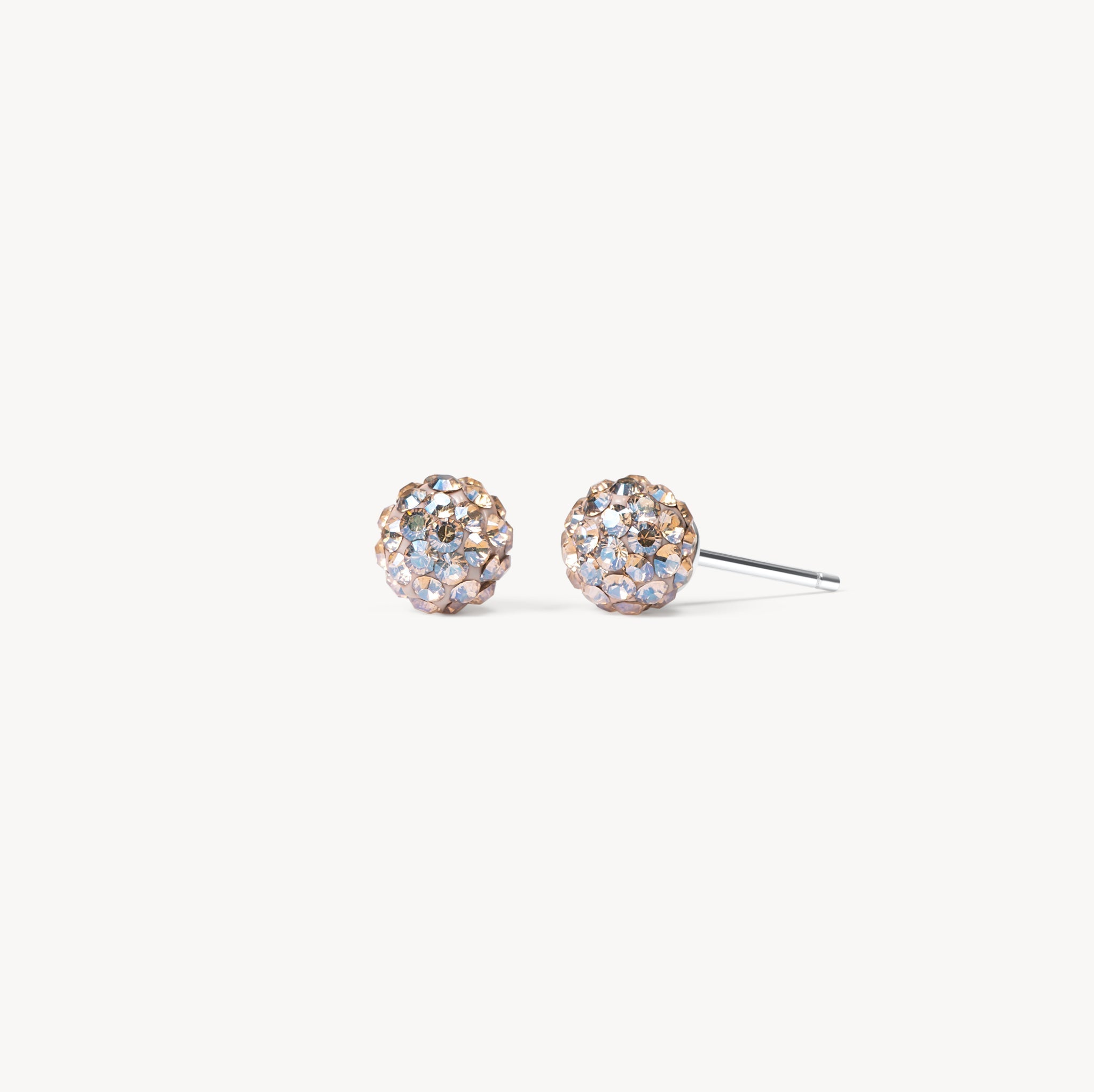 CHAMPAGNE SPARKLE BALL™ STUD EARRINGS 6mm - Blue Sky Fashions & Lingerie