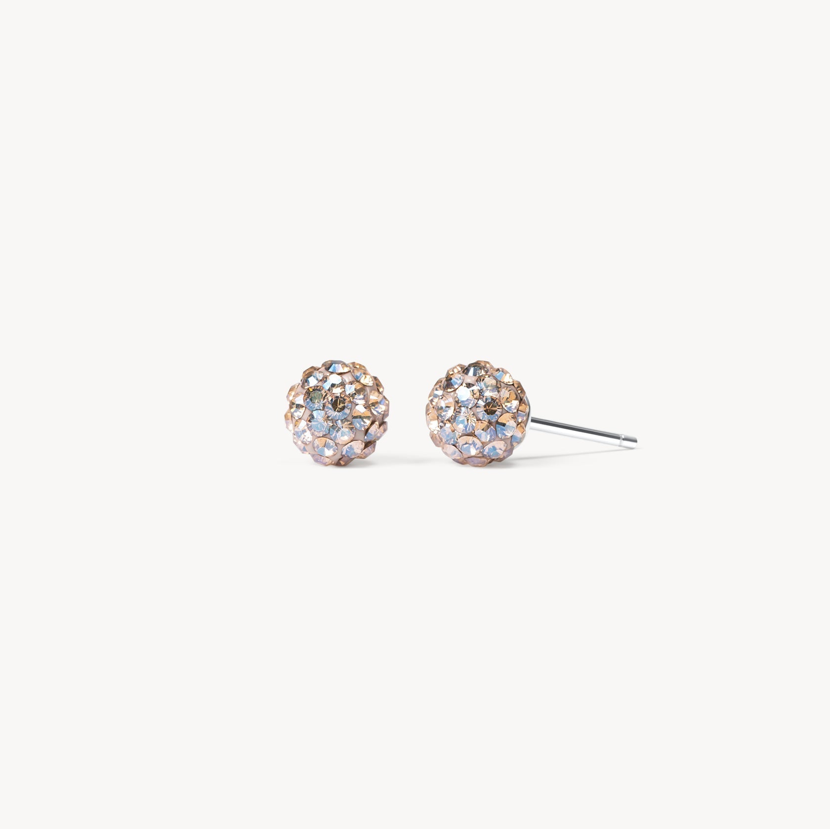CHAMPAGNE SPARKLE BALL™ STUD EARRINGS 8mm - Blue Sky Fashions & Lingerie