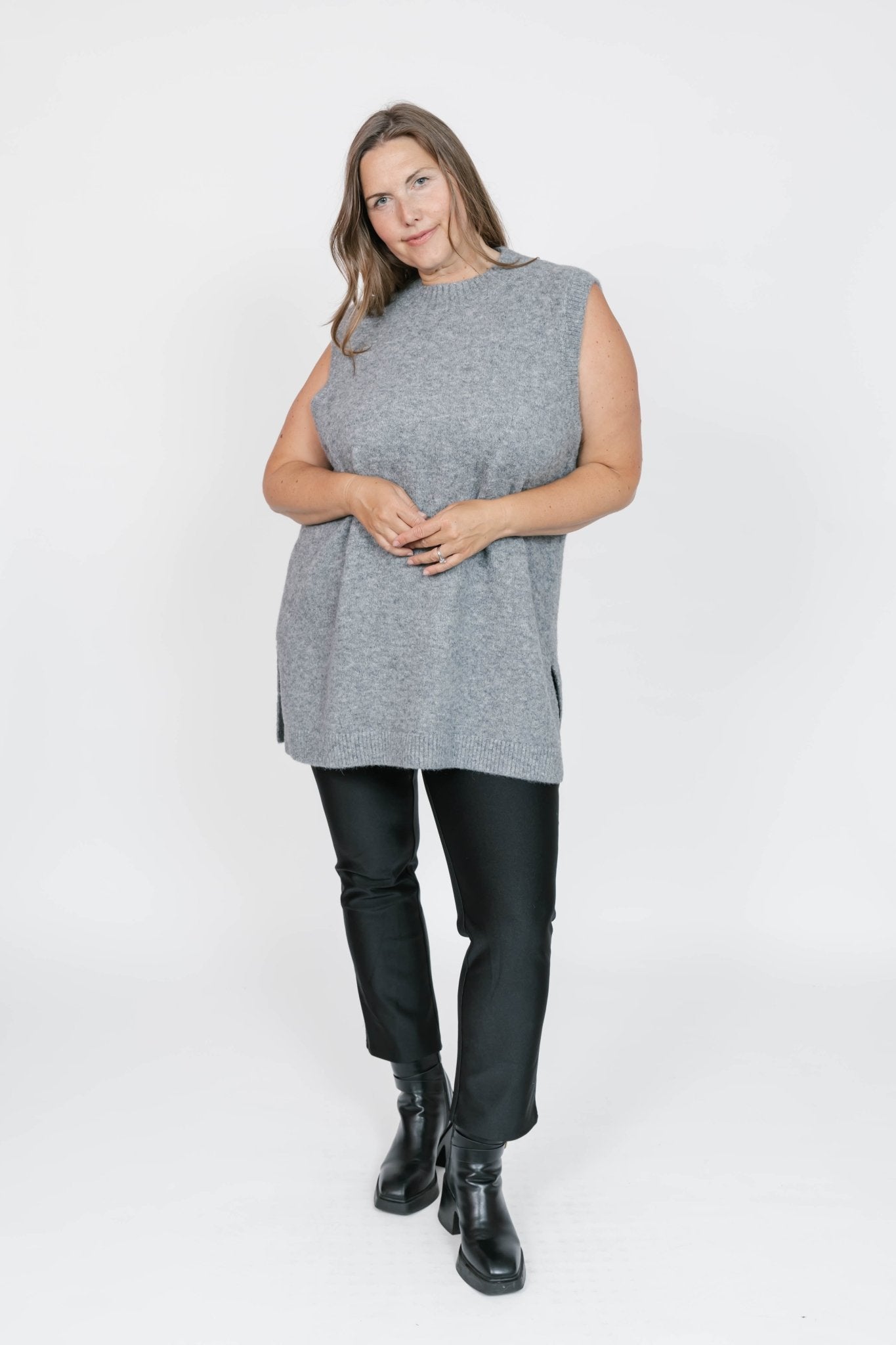 CHARLIE SWEATER TUNIC IN HEATHER GREY by Smash & Tess - Blue Sky Fashions & Lingerie