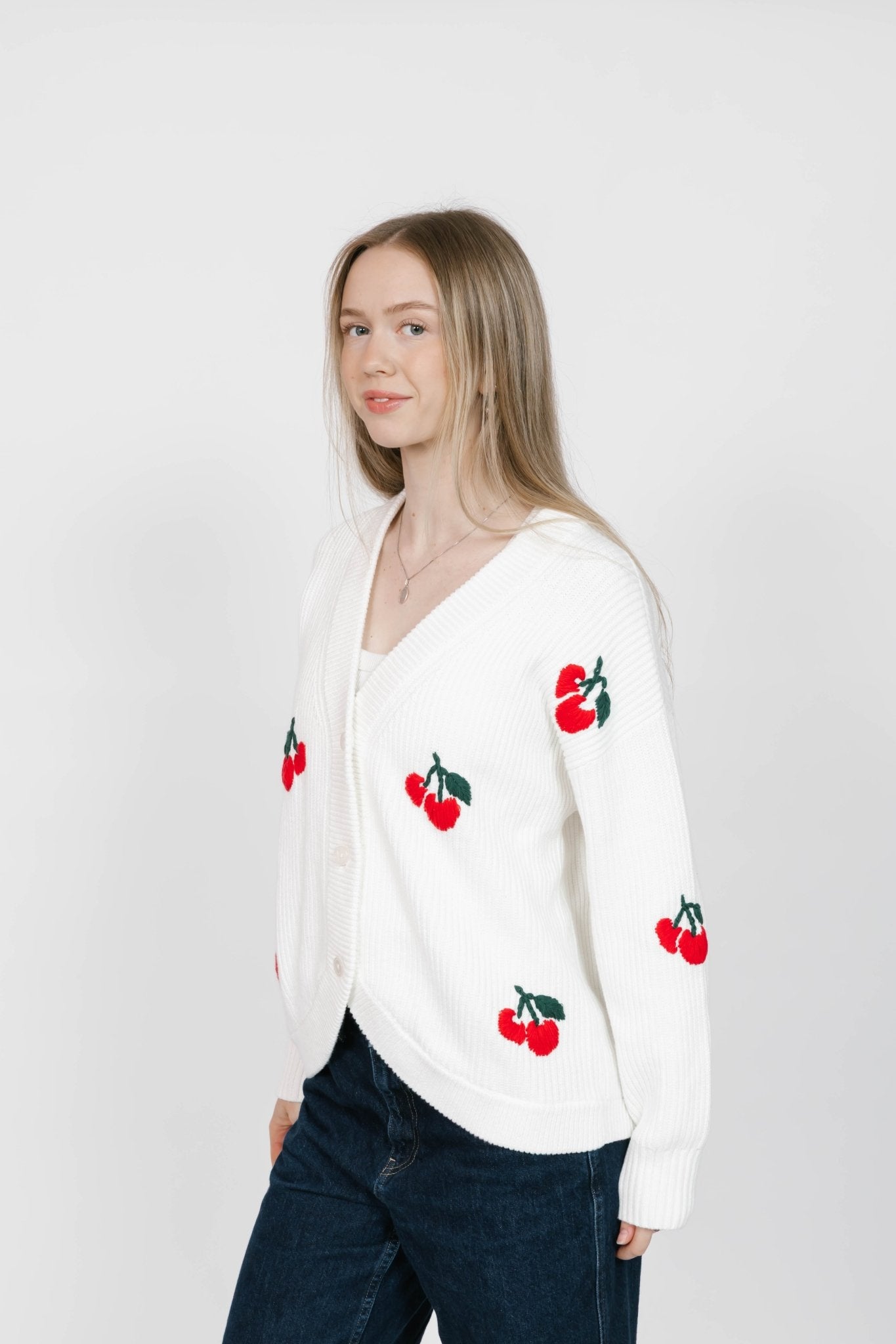 CHERRY CARDIGAN IN IVORY - Blue Sky Fashions & Lingerie