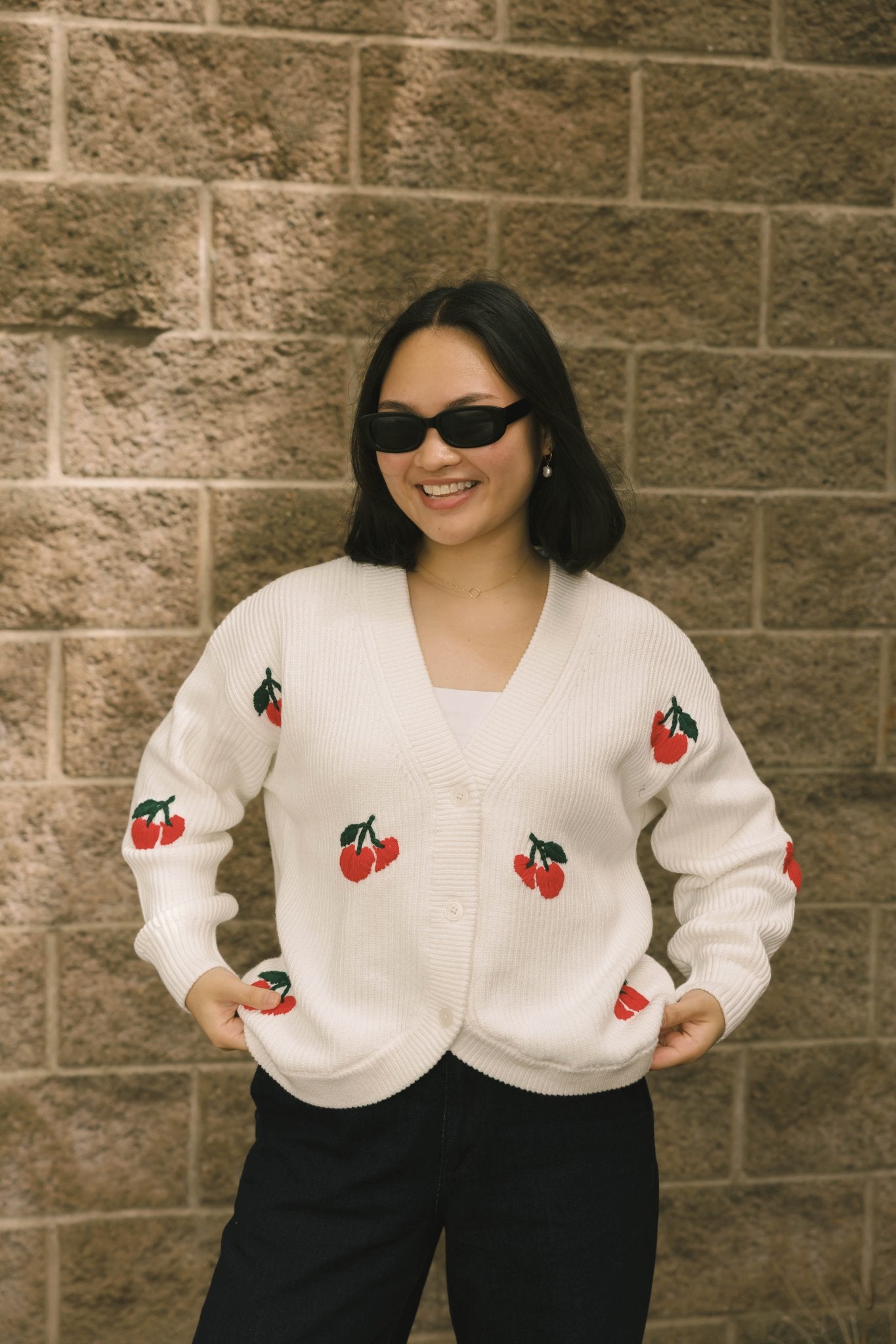 CHERRY CARDIGAN IN IVORY - Blue Sky Fashions & Lingerie