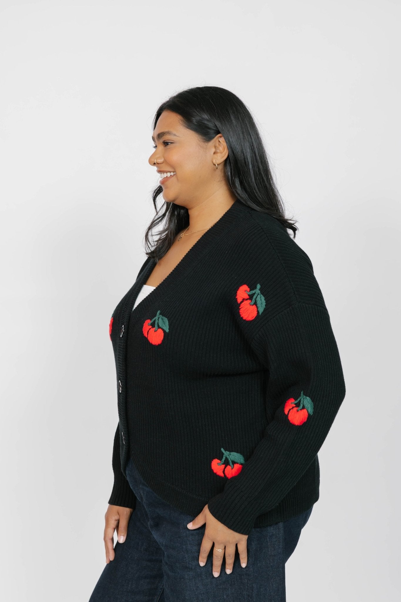 CHERRY CARDIGAN IN MIDNIGHT BLACK - Blue Sky Fashions & Lingerie