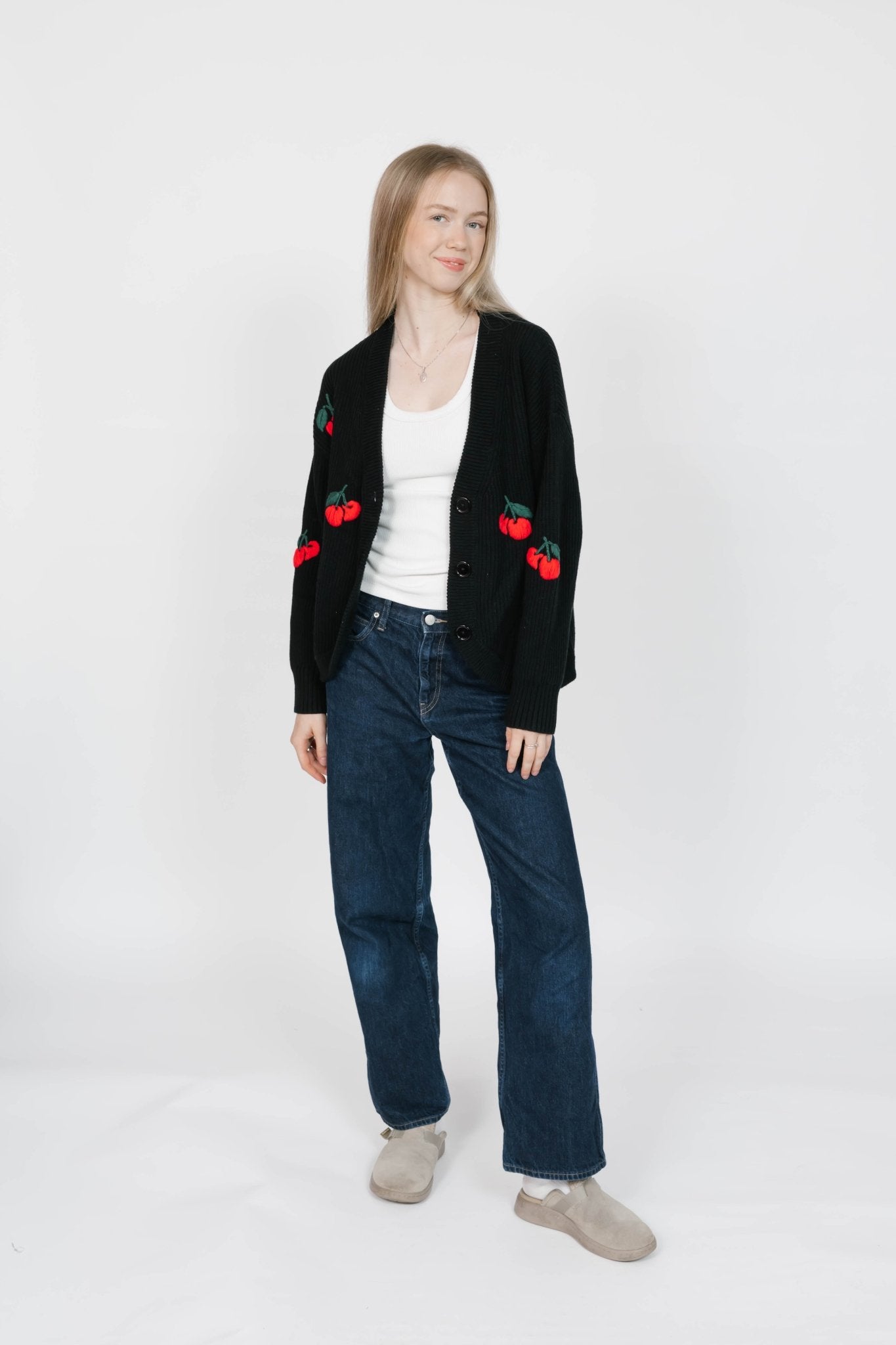 CHERRY CARDIGAN IN MIDNIGHT BLACK - Blue Sky Fashions & Lingerie