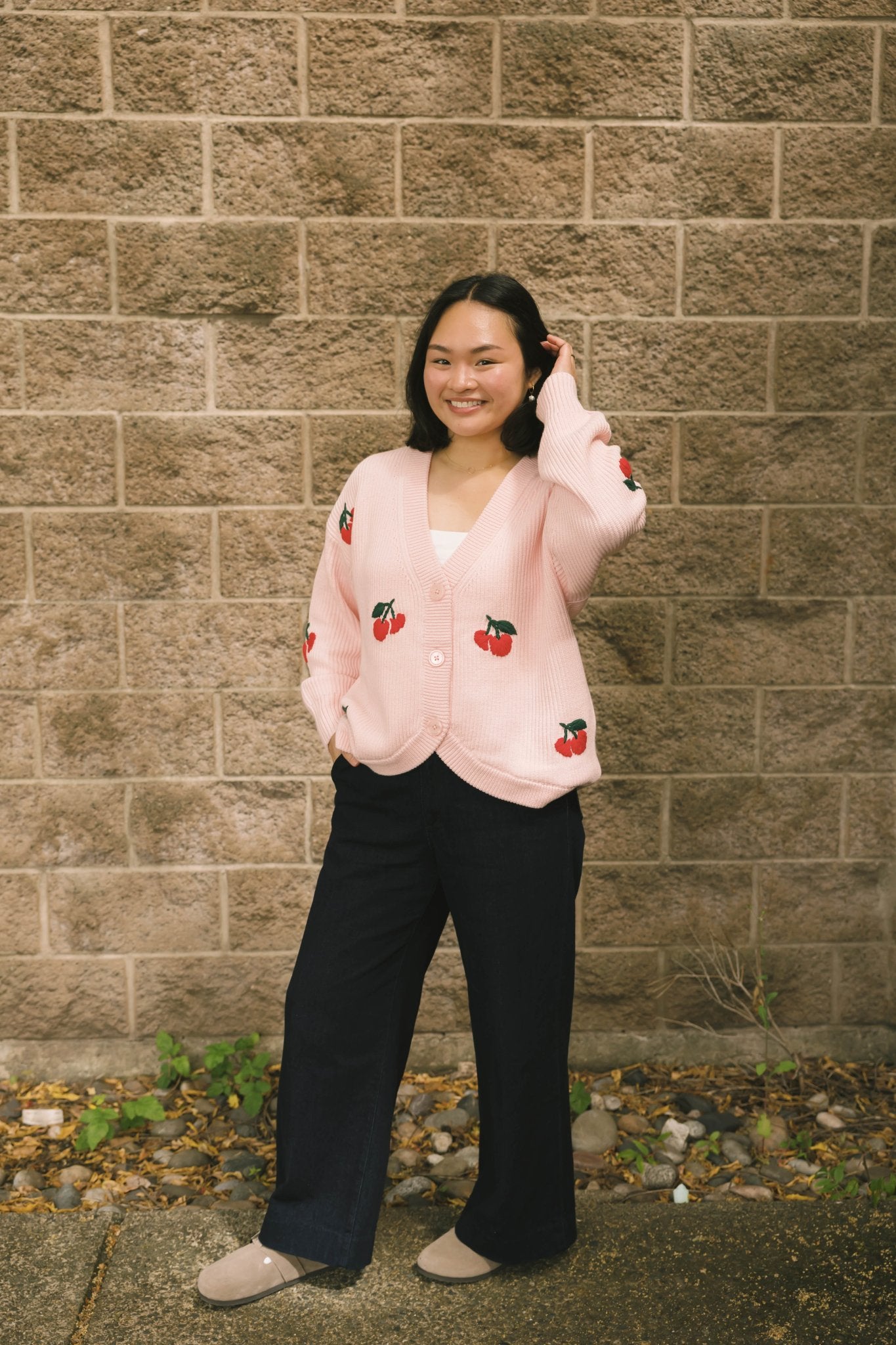 CHERRY CARDIGAN IN PINK - Blue Sky Fashions & Lingerie