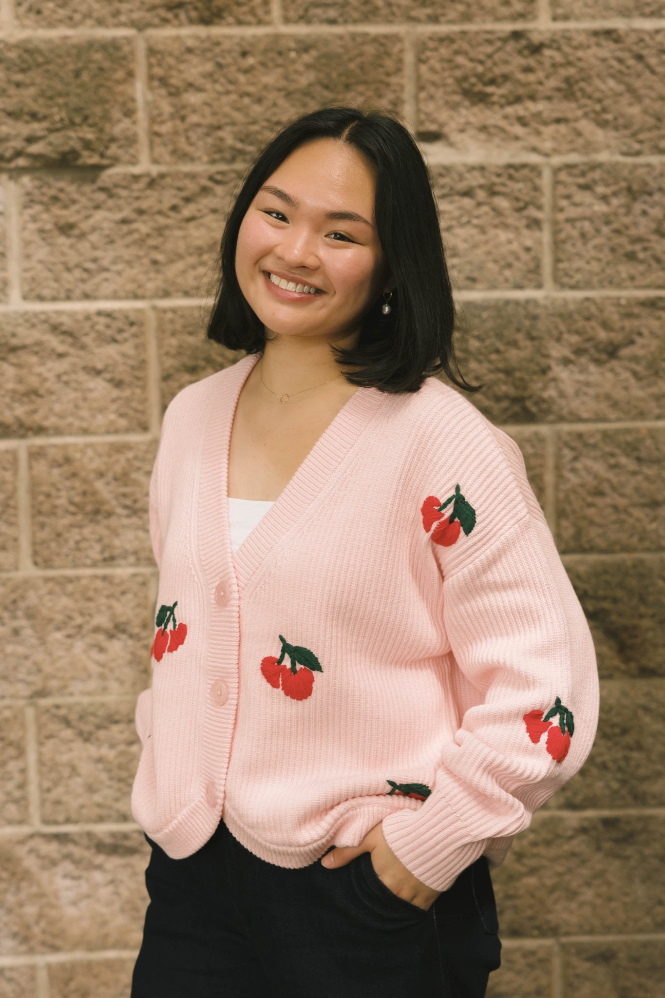 CHERRY CARDIGAN IN PINK - Blue Sky Fashions & Lingerie