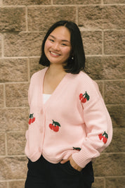 CHERRY CARDIGAN IN PINK - Blue Sky Fashions & Lingerie