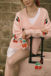 CHERRY CARDIGAN IN PINK - Blue Sky Fashions & Lingerie
