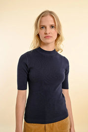 CLOSE - FITTING SHORT - SLEEVED SWEATER - Navy - Blue Sky Fashions & Lingerie