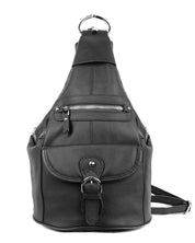 Convertible pebble leather backpack 3611A - black - Blue Sky Fashions & Lingerie