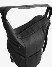 Convertible pebble leather backpack 3611A - black - Blue Sky Fashions & Lingerie