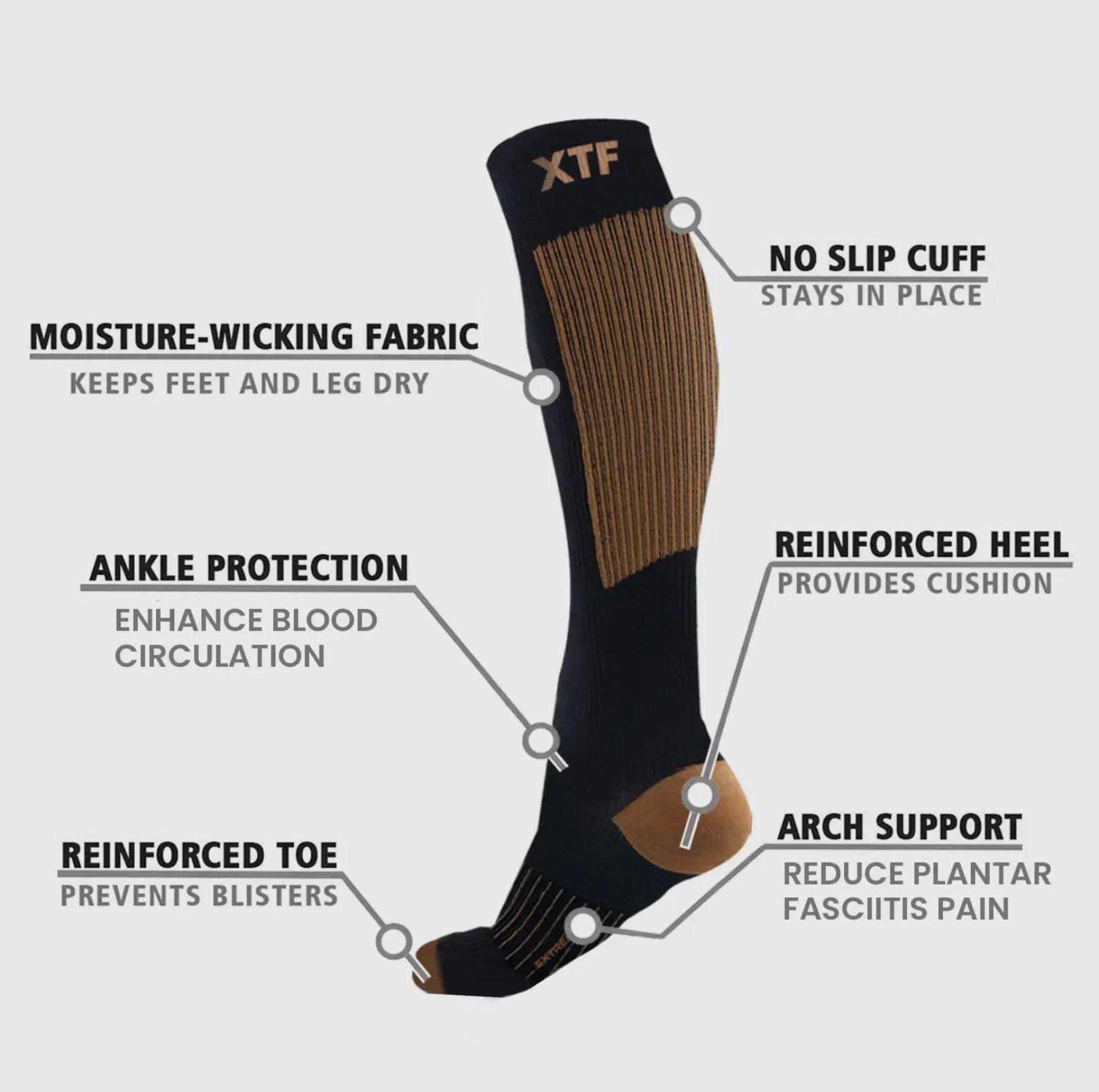 Copper Infused Knee High Compression Socks in S/M - Blue Sky Fashions & Lingerie