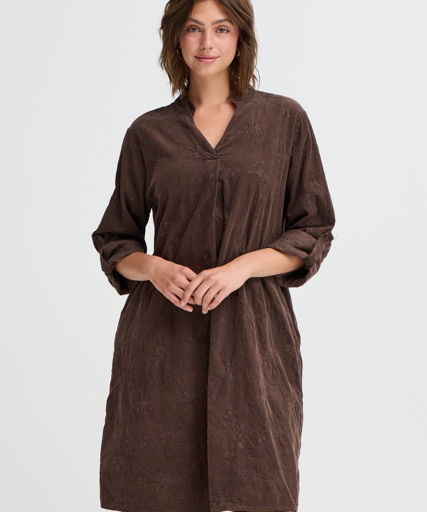 Corda Dress by Fransa - Chocolate Torte - Blue Sky Fashions & Lingerie