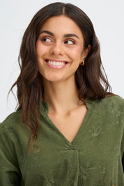 Corda Dress by Fransa - Dusty Olive - Blue Sky Fashions & Lingerie