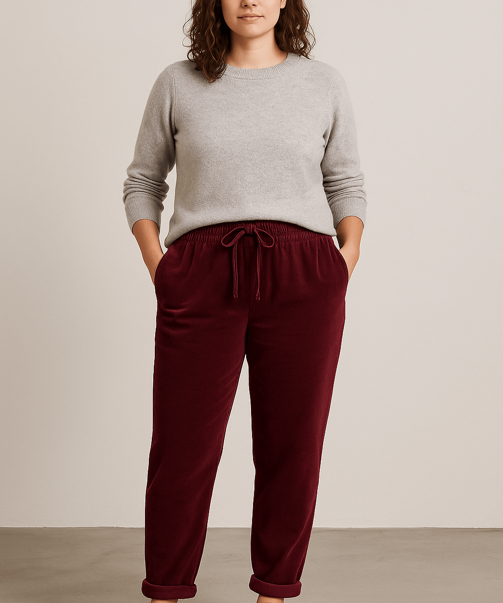 Corduroy pull on pants - wine - Blue Sky Fashions & Lingerie