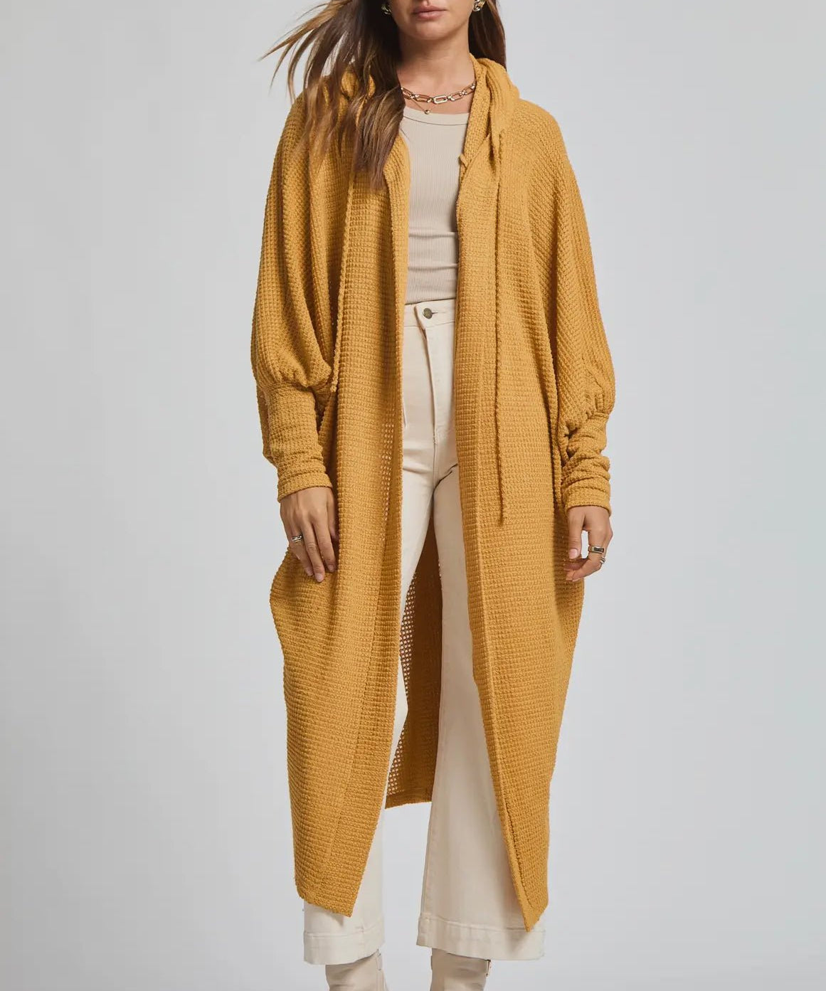 Cozy Knit Maxi Duster - Marigold - Blue Sky Fashions & Lingerie