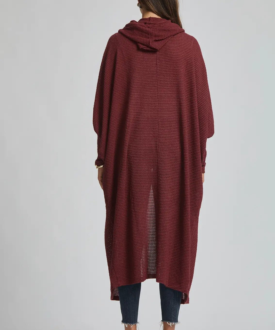 Cozy Knit Maxi Duster - Wine - Blue Sky Fashions & Lingerie