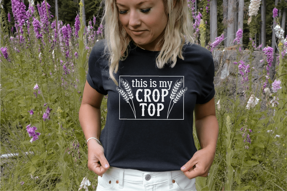 Crop Top Unisex T-Shirt | Farm Apparel - Blue Sky Fashions & Lingerie