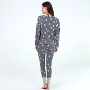 Cuddle Crew Rib Jersey PJ Set in Ash Mugs - Blue Sky Fashions & Lingerie