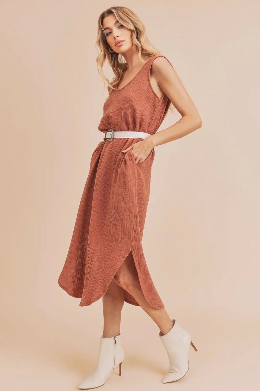 Daisy Dress - Terracotta - Blue Sky Fashions & Lingerie