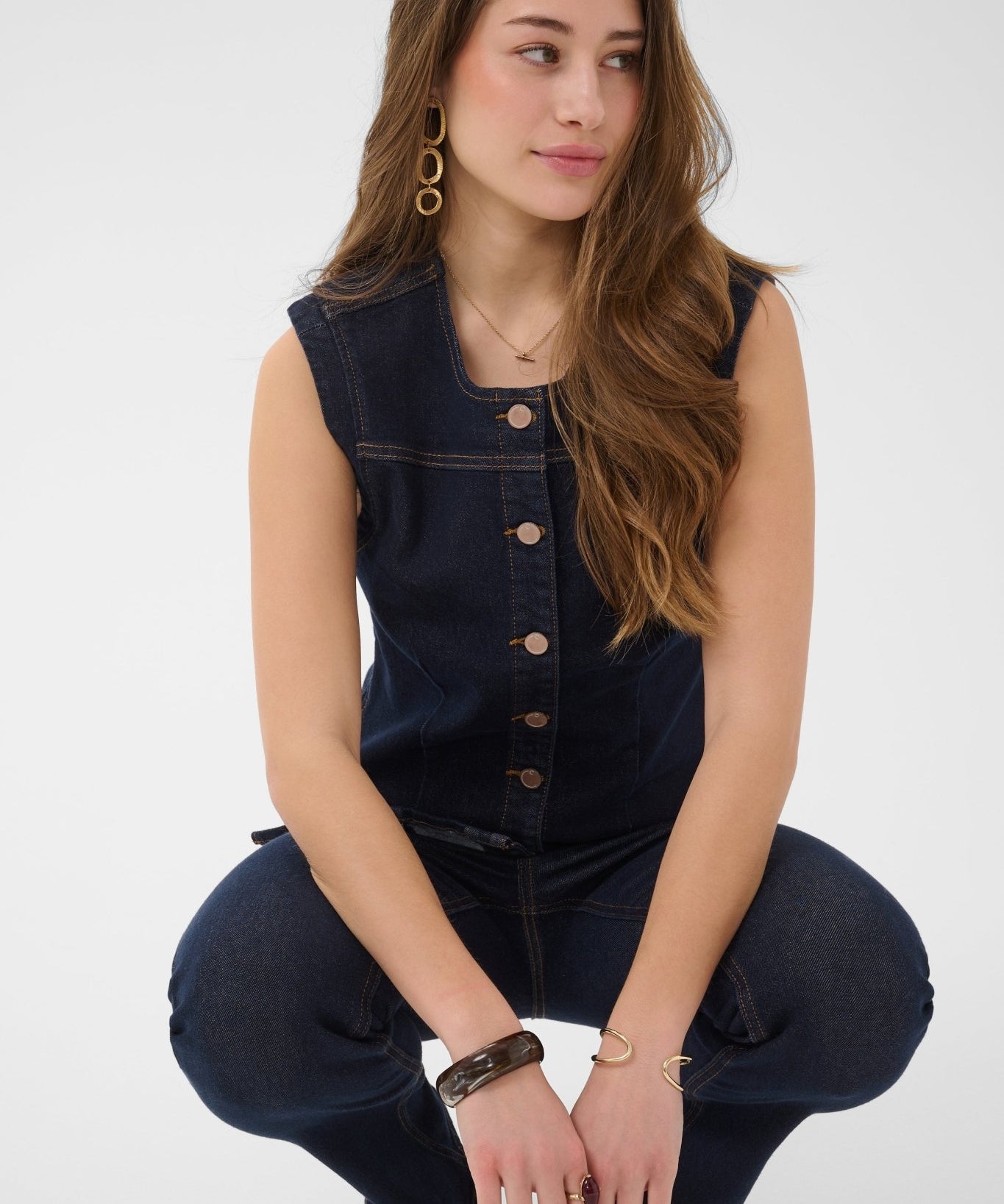 Damy Denim Waistcoat by Cream - Cape Breton Rinse - Blue Sky Fashions & Lingerie