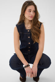 Damy Denim Waistcoat by Cream - Cape Breton Rinse - Blue Sky Fashions & Lingerie
