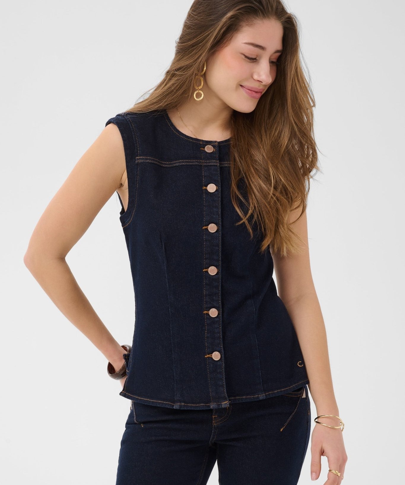 Damy Denim Waistcoat by Cream - Cape Breton Rinse - Blue Sky Fashions & Lingerie