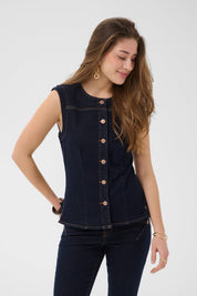 Damy Denim Waistcoat by Cream - Cape Breton Rinse - Blue Sky Fashions & Lingerie