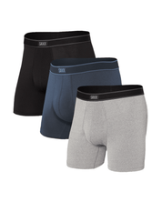 Daytripper Boxer Brief with fly 3 pack - black/grey/navy - Blue Sky Fashions & Lingerie