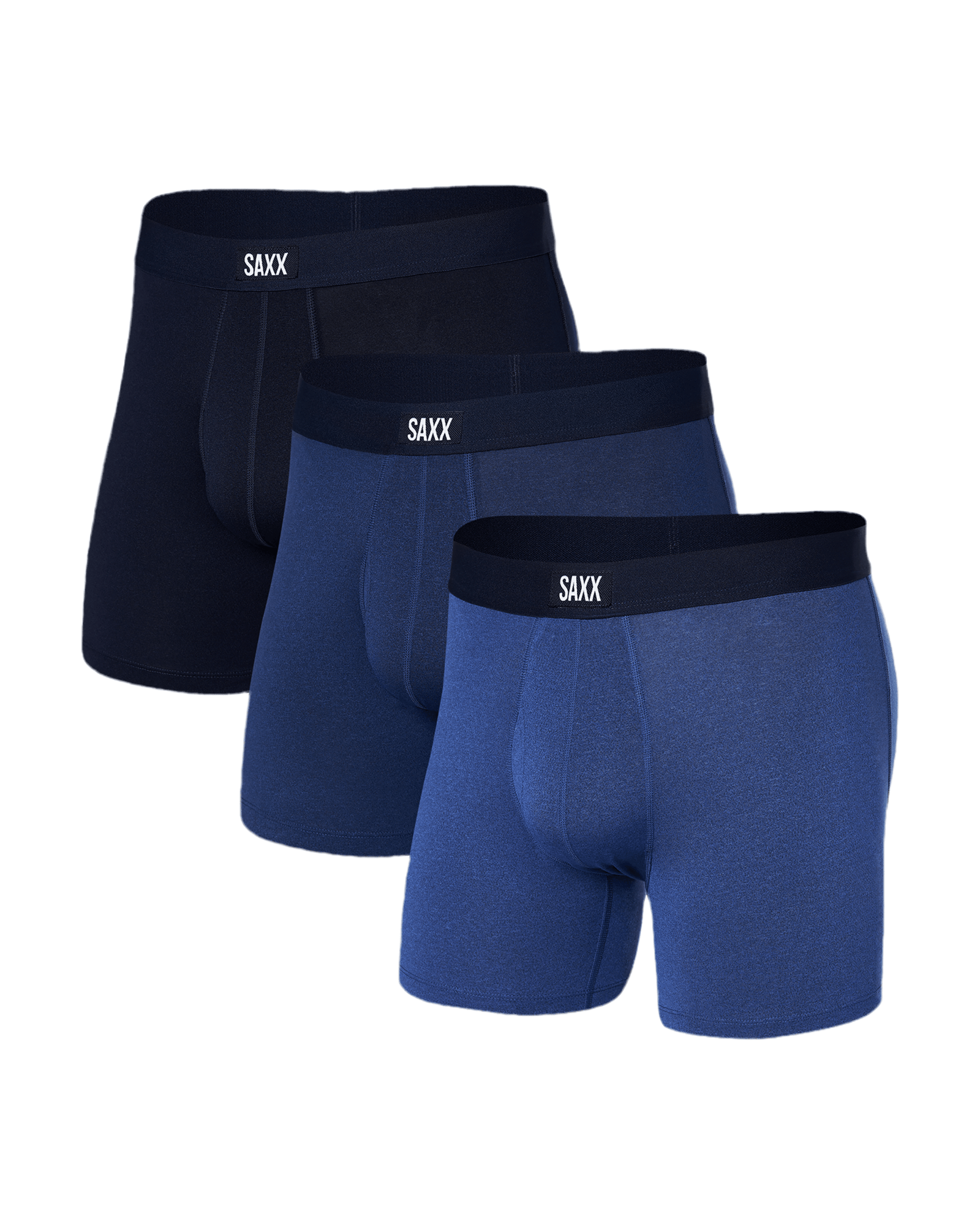 Daytripper Boxer Brief with fly 3 pack - blue heather/blueberry/maritime - Blue Sky Fashions & Lingerie