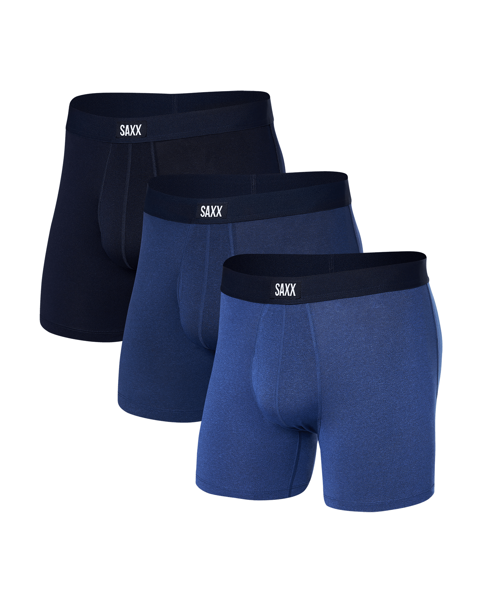 Daytripper Boxer Brief with fly 3 pack - blue heather/blueberry/maritime - Blue Sky Fashions & Lingerie